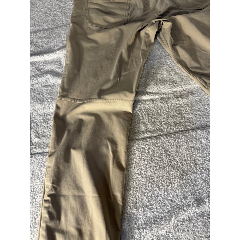 Lululemon Commission Slim Fit Warpstreme Pants Khaki Tan Mens 30x29 Chino - Picture 14 of 16